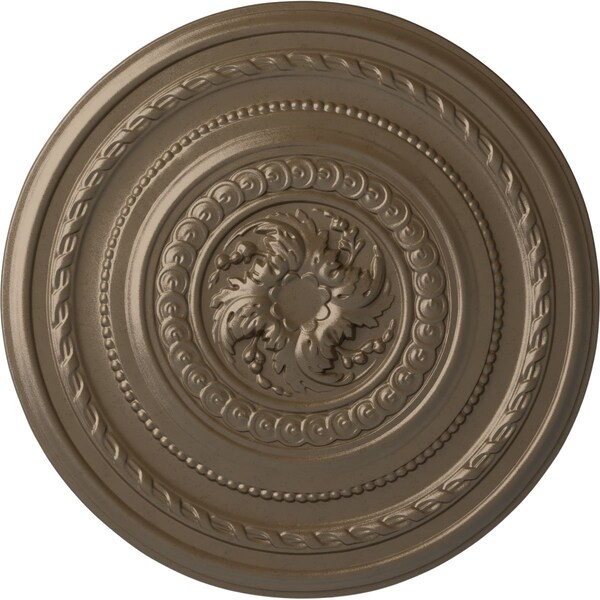 Ekena Millwork Pearl Ceiling Medallion (Fits Canopies up to 1 7/8"), Hand-Painted Warm Silver, 26 1/4"OD x 1 1/2"P CM26PEWSS - main